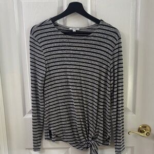 Stella & Dot navy  and Gray Striped Sweater